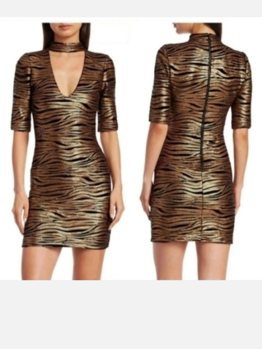 Alice Olivia Inka Sequin Metallic Mini Dress  Size  8